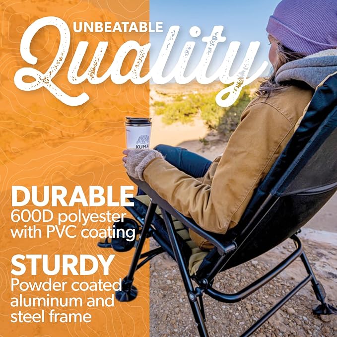 Kuma Outdoor Gear Off Grid Chair Ultimate Portable Luxury Rugged Outdoor Folding Chair for Camping Glamping Sports &amp Outdoor Adventures (Sierra/Black)