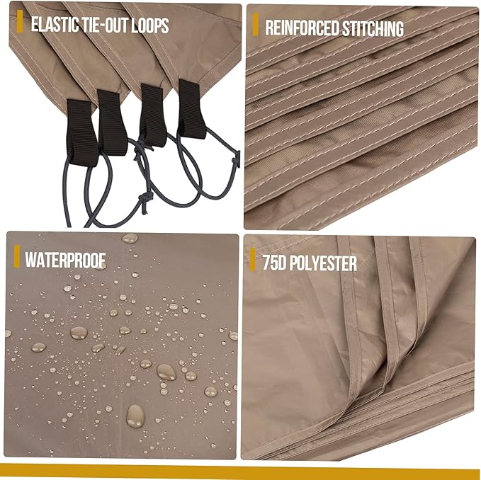 ONETIGRIS Tent Tarp Footprint 94x94 Large Size Waterproof Lightweight Multifunctional Camping Tarp Beach Blanket for Camping Hiking Backpacking