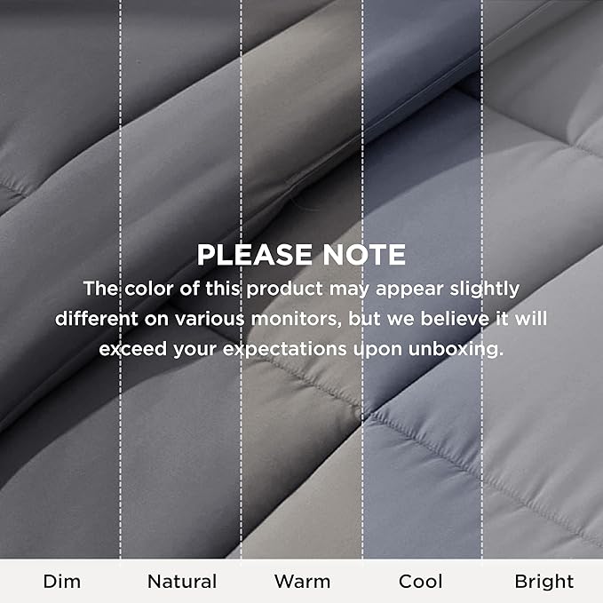 Bedsure Comforter Duvet Insert - Quilted Comforters Oversized King Size All Season Duvet GentleSoft Down Alternative Bedding with 8 Tabs Gifts for Women/Men Grey Oversized King 116 x 98 Inches