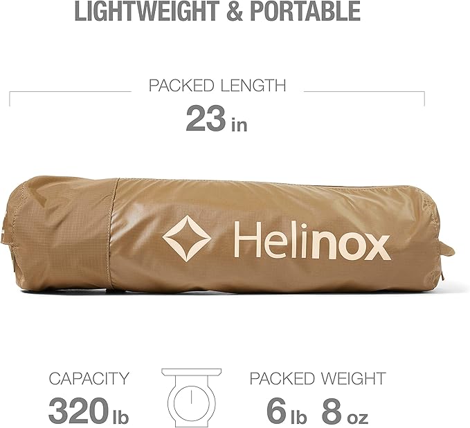 Helinox Cot Max Lightweight Compact Collapsible Portable Camping Cot Coyote Tan