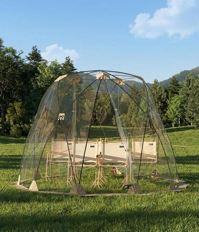 10x10 FT Outdoor Pop Up Bubble Tent 4-6 Person Garden Dome Igloo Tents with Rainproof &amp Windproof Design for Camping Backyard Events and Beach
