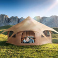 Canvas 4 Seasons 5 m/16.4 ft Bell Canvas Compatible with Camping with Stove Jack Breathable Yurt Compatible with up to 8 People Family Camping Outdoor Hunting Party