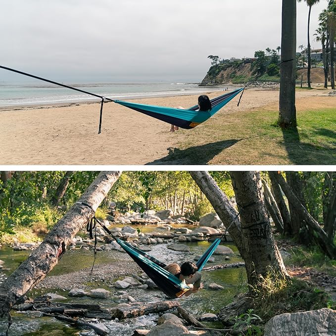 Suparpine II Hammock for Camping with Straps Included (Deep Blue Double)