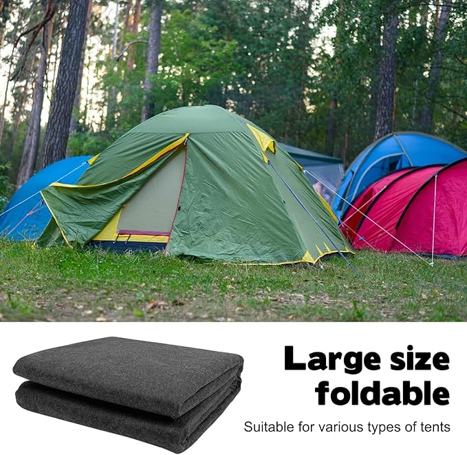 CIEOVO 6.23 X 5 Ft Camping Tent Carpet Mat Waterproof Rug for Tent Picnic Hiking Outdoor Survival Black
