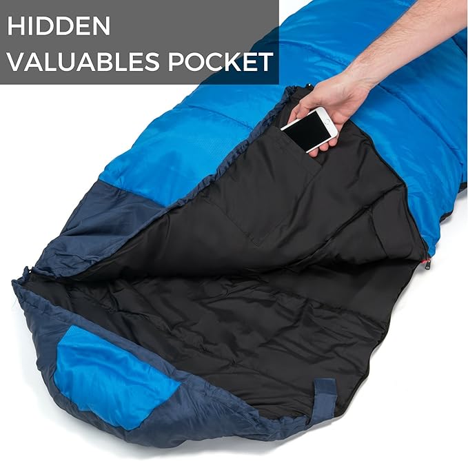 Viking Trek 350x Lightweight Adult Sleeping Bag – Warm &amp Breathable Compact Camping Gear for Hiking and Backpacking - Camping Essentials - Includes 100% Waterproof Stuff Sack