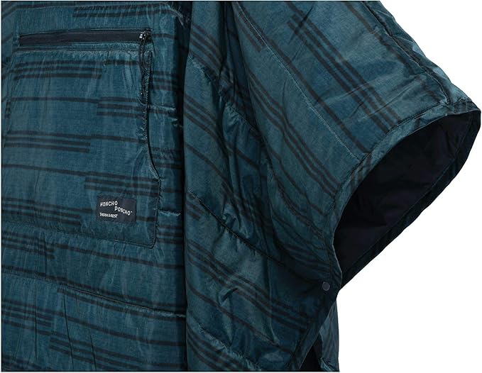 Therm-a-Rest Honcho Poncho Wearable Hoodie Blanket Blue Print