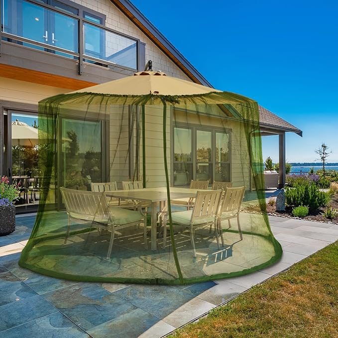 Mosquito Net for Patio with Zipper Door and Water Tube Suitable for Outdoor Patio Camping Umbrella 7.5-1 1FTJVLJVL (grmy green)