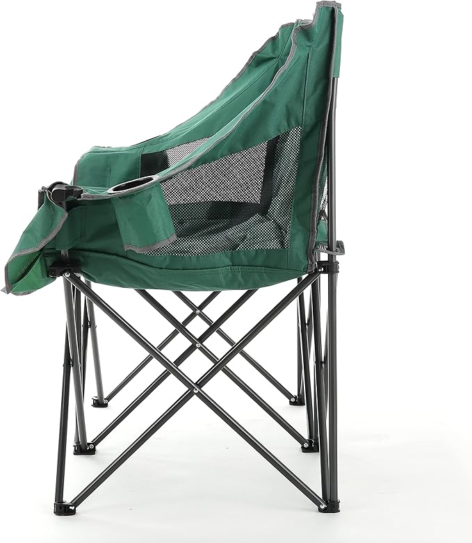 ARROWHEAD OUTDOOR Portable Folding Double Duo Camping Chair Loveseat w/ 2 Cup &amp Wine Glass Holder Carrying Bag Supports up to 500lbs