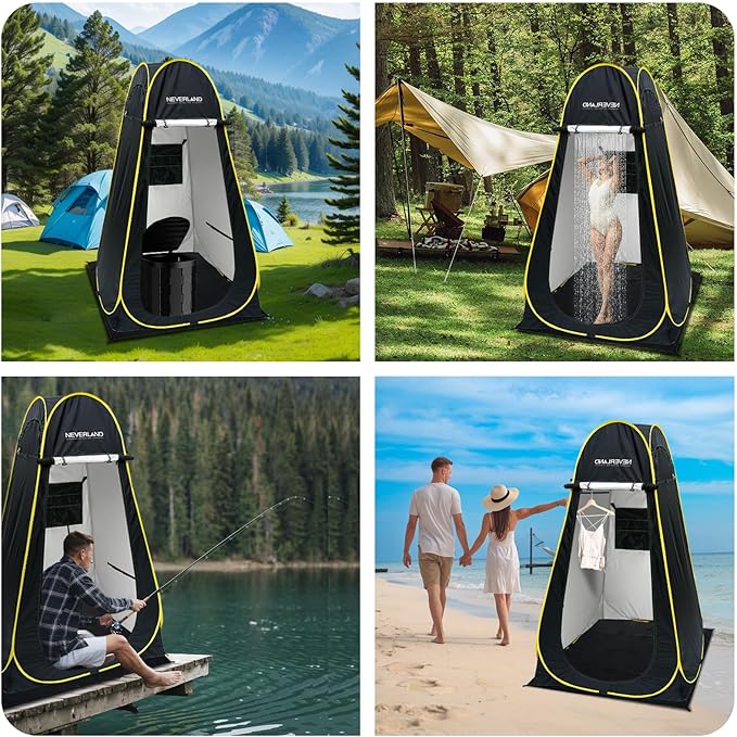Neverland Pop up Privacy Shower Tent - Portable Changing Shower Tent Dressing Room Bathroom Outdoor Rain Shelter for Camping Beach