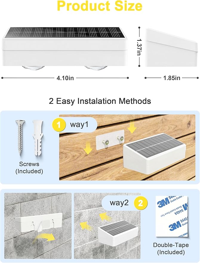 Fence Lights Solar Powered with Remote 9 Fixed Colors ＆ Color Changing White Fence Lights Waterproof IP65 Dusk-to-Dawn LED Deck Lighting for Patio Railing Pool Porch Backyard 12 Pack