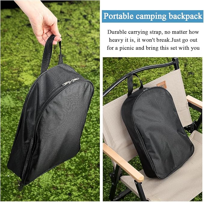 Kyraton Camping Cooking Set 15 Pack Camping Cookware Camping Supplies Portable Camping Kitchen Utensil Set Ldeal for Backpacking Barbecuing Camping and Hiking Trips.