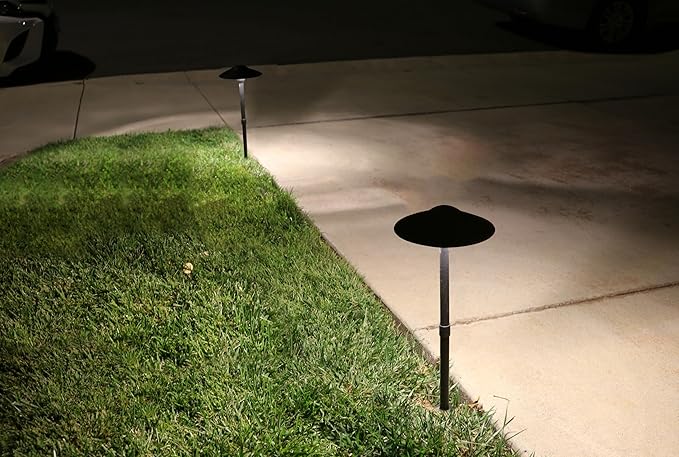 Lumina Lighting® 3W Landscape Lighting 12V Landscape Lights Low Voltage Landscape Path Lights Warm White Waterproof Outdoor Replaceable G4 LED Bulb for Garden Pathway Lawn Yard (Black 2-Pack)