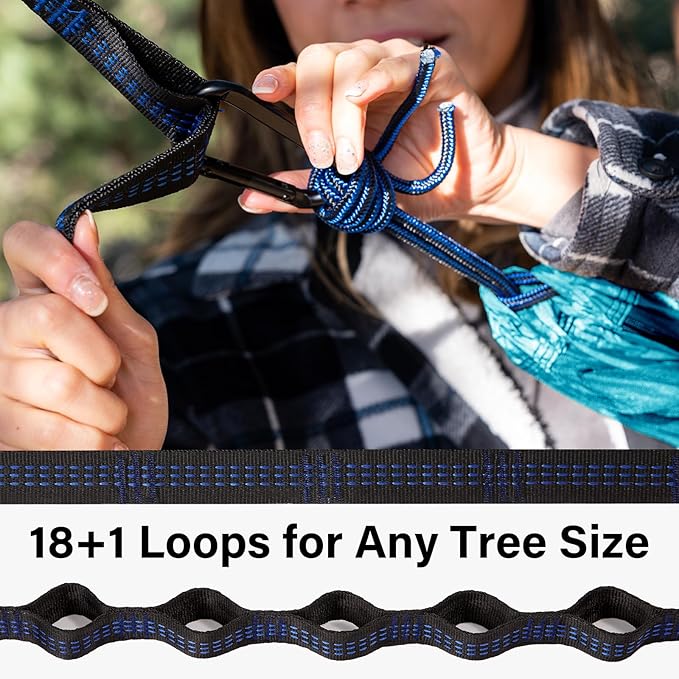 Kootek Camping Hammock Portable Hammocks with Tree Straps &amp Attached Carry Bag Camping Essentials Gear Perfect for Outside Indoor Hiking Beach Backpack Travel