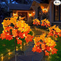 4Pack Fall Solar Lights Outdoor Waterproof80LED 160 Maple Leaves Solar Garden Lights Outside Autumn Artificial Tree Pathway Lights for PatioHalloweenThanksgivingFall Decoration