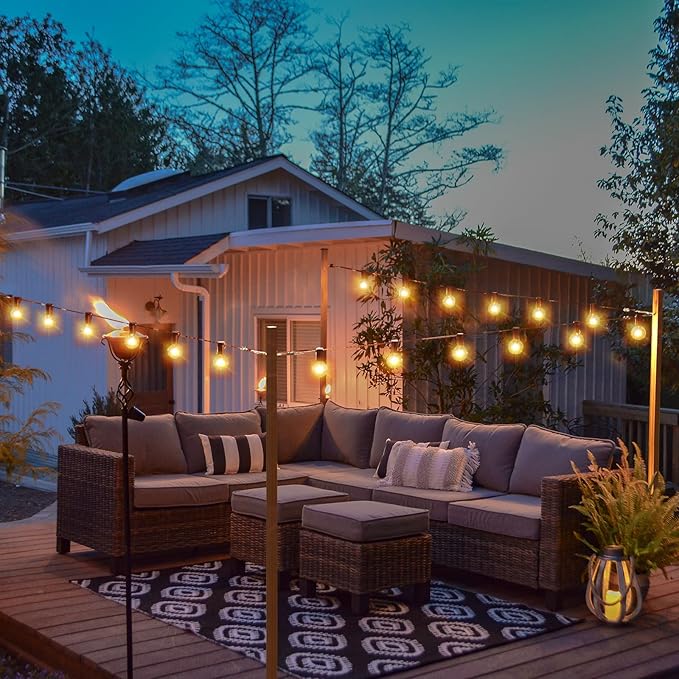 String Light Hanging Kits 450FT Coated Stainless Steel 304 Wire Rope Outdoor Black Guy Wire kit w/Expansion Hook Enough Accessories Humanized Collocation