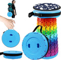 ALEVMOOM 2026 Collapsible Stool with Thick Cushion H18.1 D10.24 More Sturdy Capacity 600IbCollapsible Adjustable Folding Stool for Camping Hiking Mountain Garden BBQ