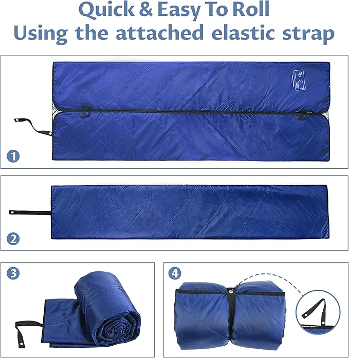Tirrinia Waterproof Outdoor Blanket with Sherpa Lining Windproof Triple Layers Warm Comfy Foldable for Camping Stadium Beach Picnic Grass Concerts Car Dog 51''X 59'' &amp 59''X 80''