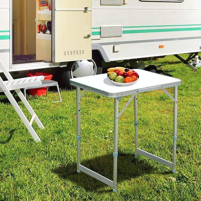 23 Portable Adjustable Folding Camping Table for Outdoor &amp Indoor Use