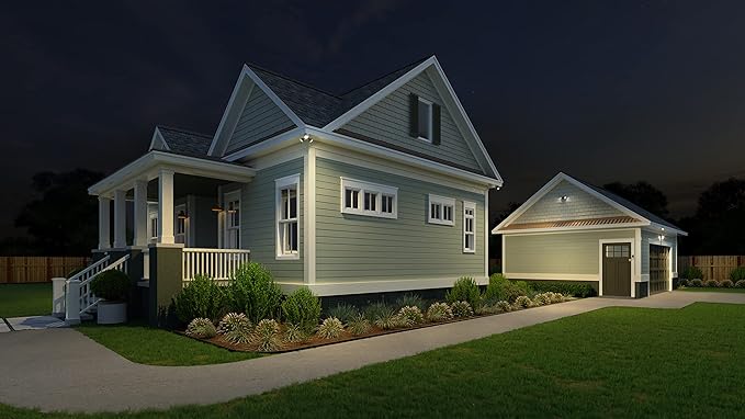 Lithonia Lighting HomeGuard 2-Light LED Outdoor Flood Lights Outdoor LED Lights Dusk to Dawn Sensor Adjustable Lumens Selectable Color Round Heads White (HGX LED 2RH ALO SWW2 120 PE WH M2)