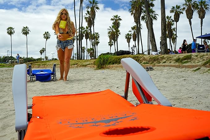 Kamp-Rite Beach Chair Cornhole Combination Game SAC-IT-UP Backpack Beach Chair Beach Camping Tailgating Game Chair Multi Functional 8 positstion