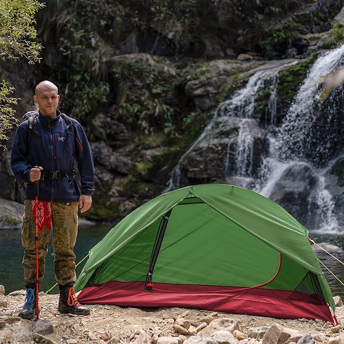KAZOO Waterproof Backpacking Tent Ultralight 1/2 Person Lightweight Camping Tents 1/2 People Hiking Tents Aluminum Frame Double Layer | Waterproof Camping Tents 1/2 People Hiking Tents Aluminum Fr