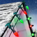 C9 LED Christmas Lights Outdoor 68 Feet 100 LED Strawberry String Lights With 100 Spring Clamps Waterproof Commercial Grade Extendable for Outside Roofline Patio Home Xmas Decoration Red &amp Gree