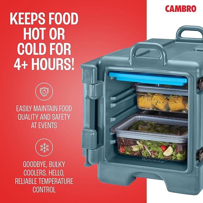 Cambro Insulated Food Pan Carrier - Hotbox for Catering &amp Transport - UPC300 Series (Slate Blue)