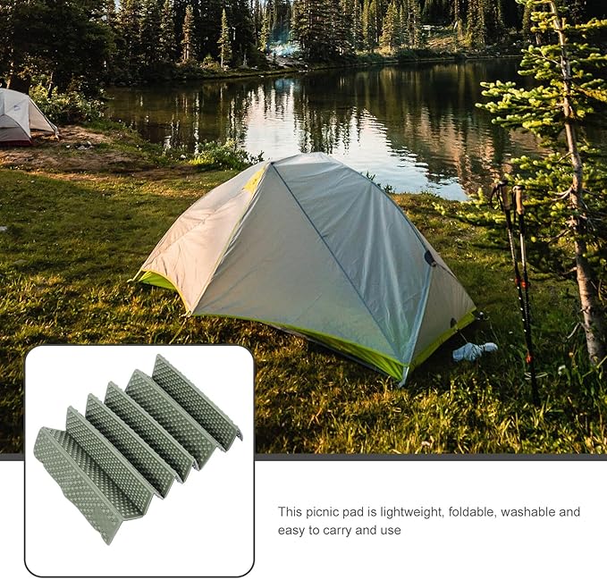 BESPORTBLE Foldable Camping Sleeping Pad Thick Water-Resistant Outdoor Picnic Mat with Aluminum Foil Coating for Hiking Tent Fold-up Moisture Barrier Cushion in