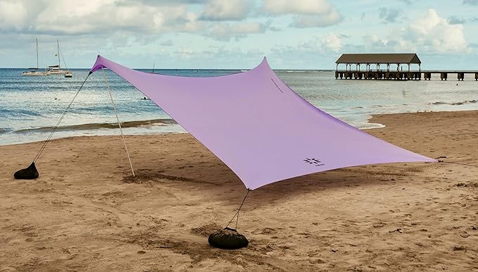Neso Grande Portable Beach Tent Sun Shelter - Lightweight Beach Shade Canopy - Easy Setup for Family Outings - Patented Reinforced Corners - UPF 50+ Sun Protection - 7ft Tall 9 x 9ft