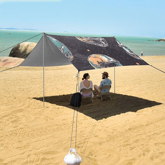 Rugby Pattern (77) Camping Sun Shelter Beach Tent Portable Beach Sun Shade Outdoor Canopy for Camping Trips Fishing Picnic