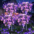Solar Garden Lights Outdoor 4 Pack Purple Lavender Solar Butterfly Lights Gardening Gifts for WomenArtificial Flowers Light Purple Halloween Garden Decor for Patio Yard Lawn Christmas