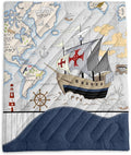 Axolotl Nautical Camping BlanketSailboat World Map Packable Outdoor BlanketSailing Anchor Lightweight Waterproof Camping BlanketOcean Themed Outdoor Blanket for Picnic Hiking Traveling Cold Weather