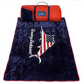 Tommy Bahama Outdoor Waterproof Picnic Blanket with Patriotic USA Design - Lightweight Portable with Carry Strap - Perfect for The Beach Park Camping Concerts and More 50 x 70