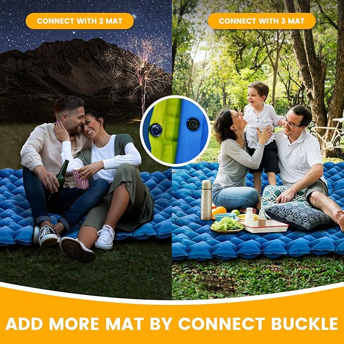 Sleeping Pad Compact Sleeping Pad for Camping with Pillow Built-in Foot Pump Inflatable Sleeping Mat for Travel Backpacking Hiking Sleeping Bag Tent Outdoor Adventure Camp Gear