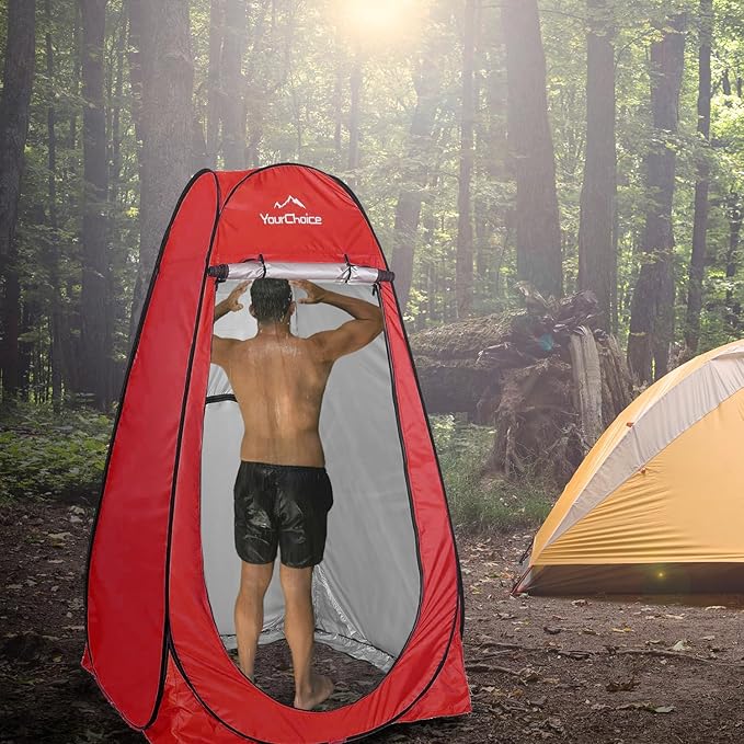 Your Choice Pop Up Privacy Shower Tent 3.9 x 3.9 x 6.2FT Portable Camping Changing Room Instant Setup Outdoor Shelter with Silver Coating Vent Window &amp Carry Bag for Beach Hiking &amp RV | Po