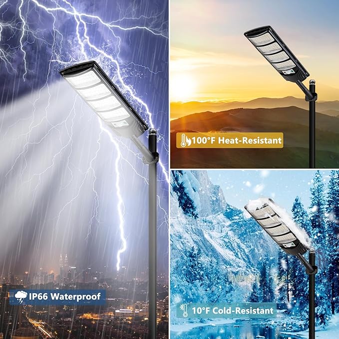 Solar Street Lights Outdoor Waterproof LED Dusk to Dawn Solar Light Flood Lights with Motion Sensor and Remote Control for Exterior Wall Patio Yard Deck GardenParking Lot Lights(2-Pack)