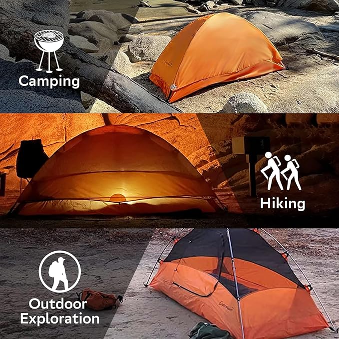 Clostnature Lightweight Tent for Backpacking - 1/2/3/4 Person Ultralight Backpacking Tent Waterproof Easy Setup Camping Tent Hiking Tent for Outdoor Hiking and Mountaineering