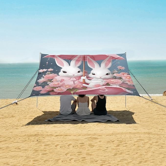 Easter Bunny Rabbit EggsCamping Sun Shelters 9.2 x 10.5 FT Beach Canopy Tent Sun Shade with Carrying Bag for Camping Trips Fishing Backyard Fun or Picnics 21340381