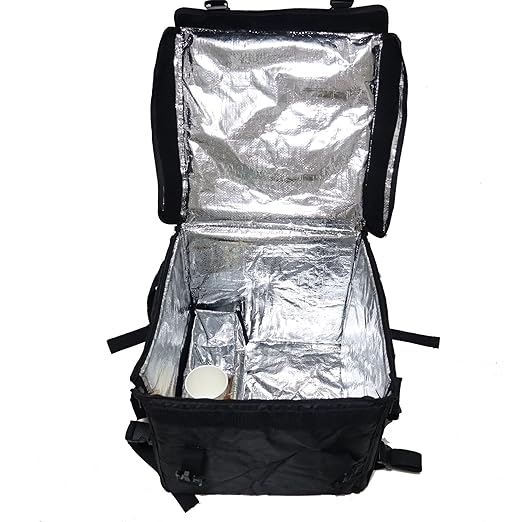 PK-64B: Big Pizza/Food Delivery Bag for Motorcycle or Bicycle 16x16x16 with Metal Rack for Motorcycle Use