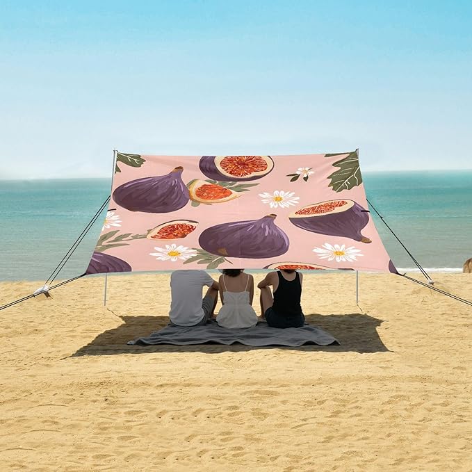Beach Tent Sun Shelter Purple Fig Lightweight &amp Easy Setup Beach Shade Canopy for Camping Fishing