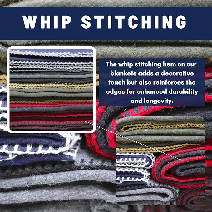 M MCGUIRE GEAR Heavy Duty Wool Blanket Survival Emergency and First Aid Use – Mil-Spec Fire Retardant Durable Outdoor Wool Blankets for Camping. - Black (64 x 90 inches)