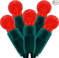 YULETIME Red One-Piece G12 Raspberry Christmas Lights 140 Count 48 Feet 2 Sets 70 LED 24 ft High Waterproof UL Certified String Light (Red)
