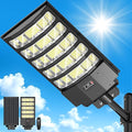Solar Street Light Outdoor Waterproof8000W Solar Powered Parking Lot Lights Large Street Light Dusk to Dawn with Motion Sensor LED Flood Light Wide Angle Lamp for Patio and Parkling Lot-1Pack