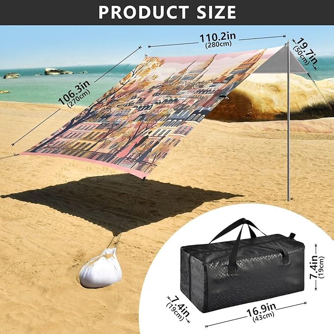 Camping Sun Shelters Charming Building Complex Beach Canopy 126 * 110.2in