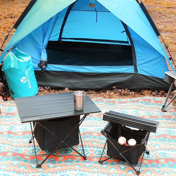 ROCK CLOUD Portable Camping Table Ultralight Aluminum Camp Table with Storage Bag Folding Beach Table for Camping Hiking Backpacking Outdoor Picnic Limited Edition Tabletop