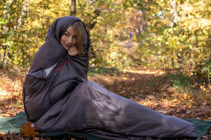 Cold Weather Sleeping Bag for Adults Teens Kids Hooded Sleeping Bag with Compression Sack for Camping Backpacking Extreme Cold Indoors or Outdoors