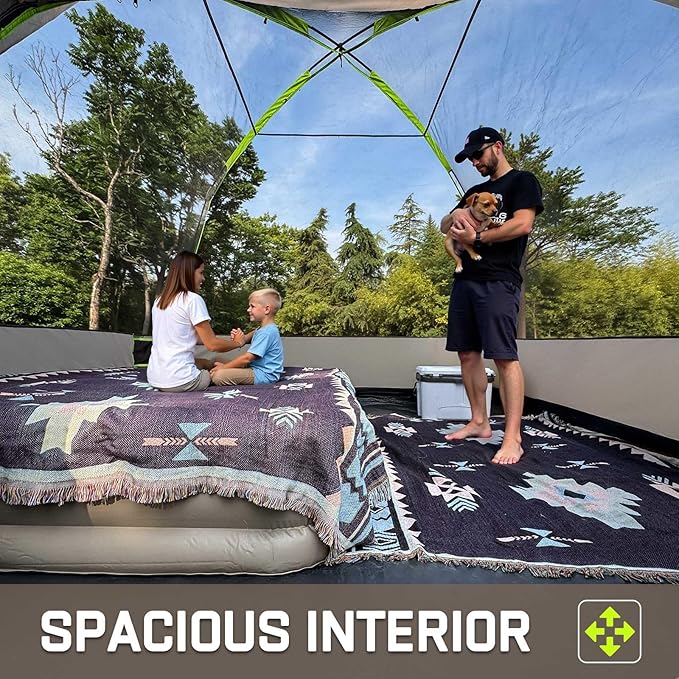 Happy Travel Camping Tent 4/6 Person Dome Tents for Camping with Rainfly Waterproof Clip Easy Setup Portable Family Tent with Mesh Windows 20% More Headroom Backpacking Tents for Camping &amp Hiki