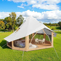 SPECRAFT Canvas Bell Yurt Tents &amp Inflatable Tent for Camping Waterproof Glamping Tent with Stove Jack Breathable Mesh Snowproofing Spacious 4-Season Family Shelter for Outdoor Camping Partie