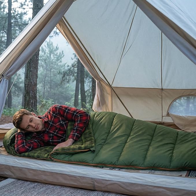 Naturehike Flannel Big and Tall Sleeping Bag for Adults Cold Weather Sleeping Bag for All Seasons XXL Sleeping Bags for Camping Hiking Hunting Compression Sack Included