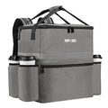 Insulated Food Delivery Backpack with Cup Holder - Perfect for Uber Eats Doordash &amp Postmates. Leakproof and Reflective Gray Bag for Hot/Cold Food Delivery on Bike.